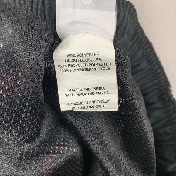 Nike Mens Swim Trunks Medium Red Gray Striped Shorts Orange Mesh Lined Pockets - Picture 10 of 11